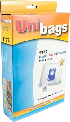 Unibags 1770 Σακούλες Σκούπας 5τμχ Συμβατή με Σκούπα AEG / Electrolux / Moulinex / Philips