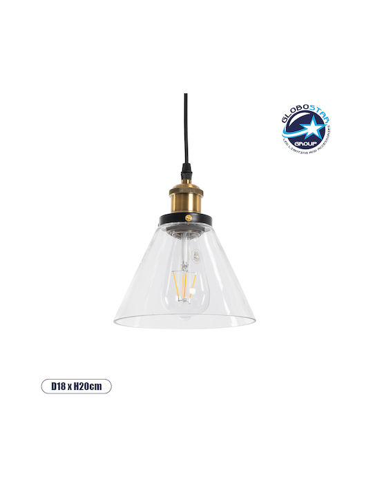 GloboStar WICKHAM Pendant Light Gray Bell with Socket E27 26x26x20cm