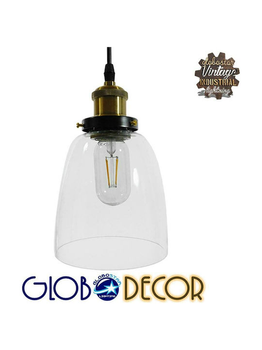 GloboStar Wickham Pendant Light Suspension Bell for Socket E27 Gray