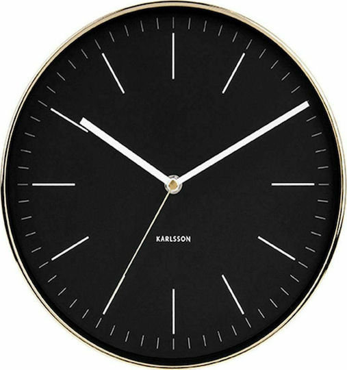 Karlsson Minimal Gold Black Silent Wall Clock Metallic Black Ø27.5cm