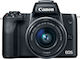 Canon EOS M50 Mirrorless Camera Crop Frame Kit (EF-M 15-45mm F3.5-6.3 IS STM) Black