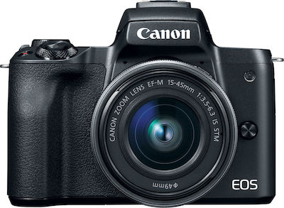 Canon Mirrorless Φωτογραφική Μηχανή EOS M50 Crop Frame Kit (EF-M 15-45mm F3.5-6.3 IS STM) Black