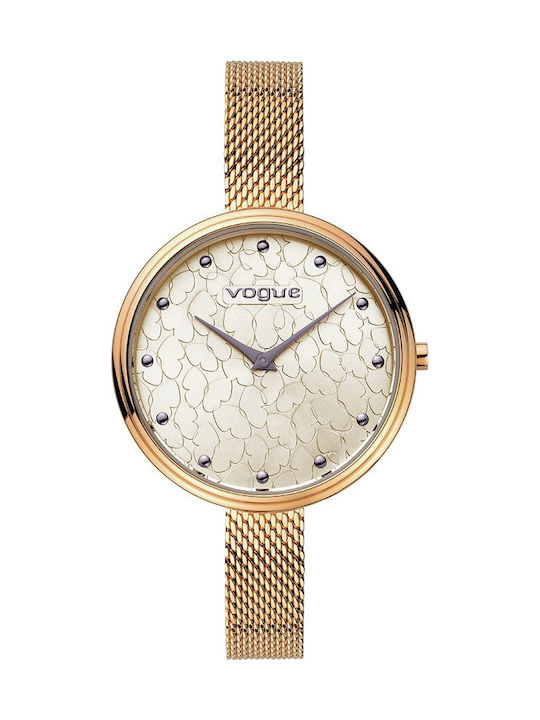 Vogue Papillons Watch with Pink Gold Metal Bracelet