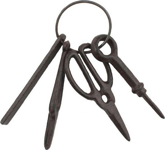 Inart Hanging Wall Decor Brown Made of Metal 6x3x17cm