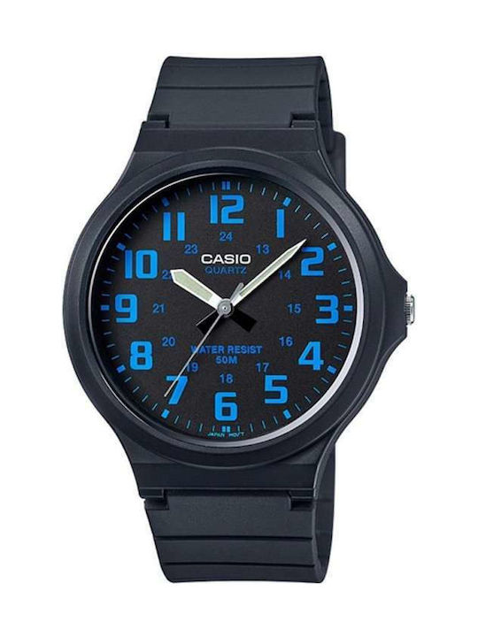 Casio Ρολόι Μπαταρίας με Μπλε Καουτσούκ Λουράκι