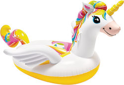 Intex Παιδικό Φουσκωτό Ride On Θαλάσσης Unicorn με Χειρολαβές Λευκό 201εκ.
