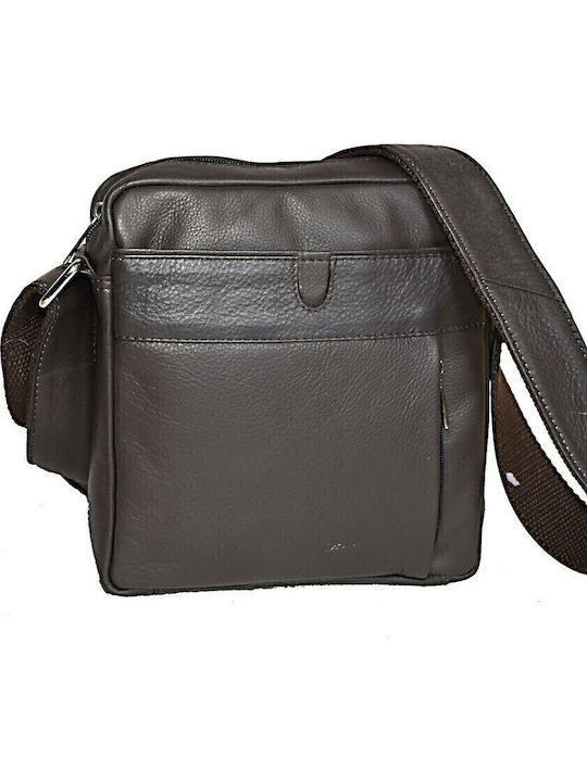 Leder Herrentasche Schulter / Crossbody Braun