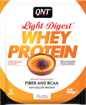 QNT Light Digest Whey Πρωτεΐνη Ορού Γάλακτος Χωρίς Γλουτένη με Γεύση Creme Brulee 40gr