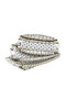 Inart Set of Decorative Baskets Straw with Handles White 3pcs