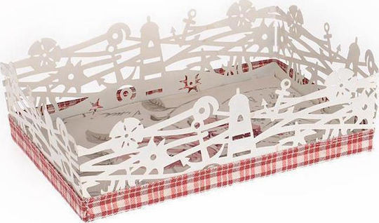Inart Декоративна кошница Текстил White 25x17x8бр