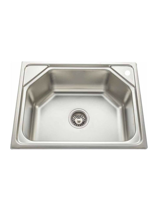 Gloria Levante Drop-In Kitchen Inox Satin Sink L60xW45cm Silver