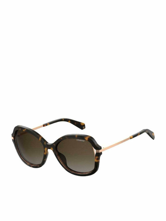 Polaroid Women's Sunglasses with Brown Tartaruga Frame and Brown Polarized Lenses PLD4068S 086LA