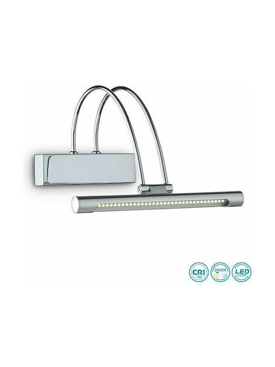 Ideal Lux Bow AP36 Cromo Modern Aplică de Perete cu LED Integrat și Lumină Alb Cald Argint Lățime 26cm