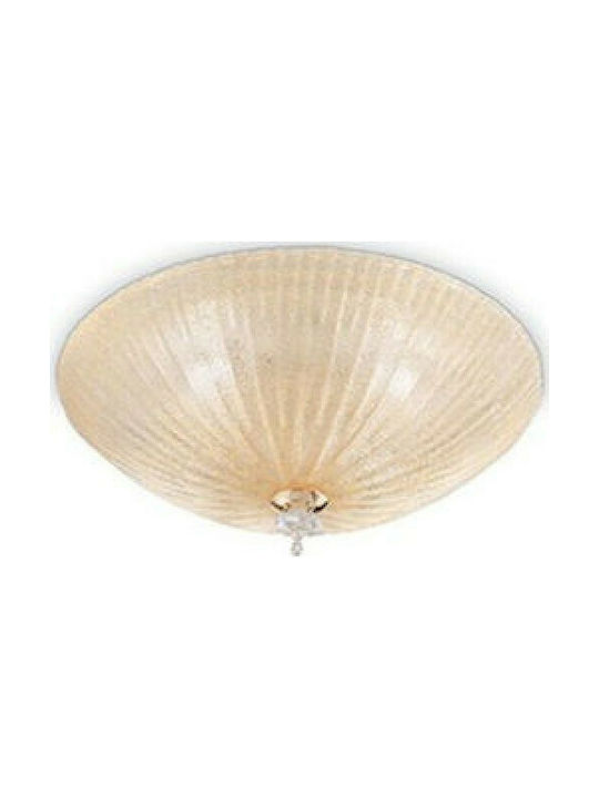 Ideal Lux Shell Plafonieră de Tavan 50buc Galben Miere cu Soclu E27