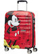 American Tourister Wavebreaker Disney Kids Cabin Hard Red Suitcase With 4 Wheels Height 55cm