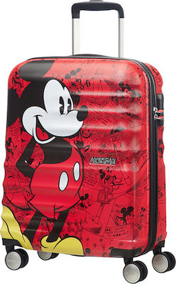 American Tourister Wavebreaker Disney Children's Cabin Travel Suitcase Hard Red with 4 Wheels Height 55cm.