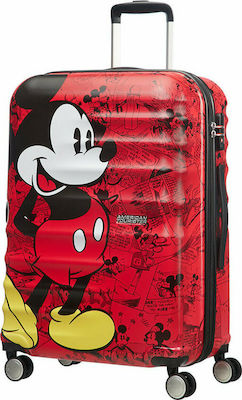 American Tourister Wavebreaker Disney Children's Medium Travel Suitcase Hard Red with 4 Wheels Height 67cm