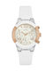 Guess Ceas cu Alb Curea de Cauciuc W0773L1