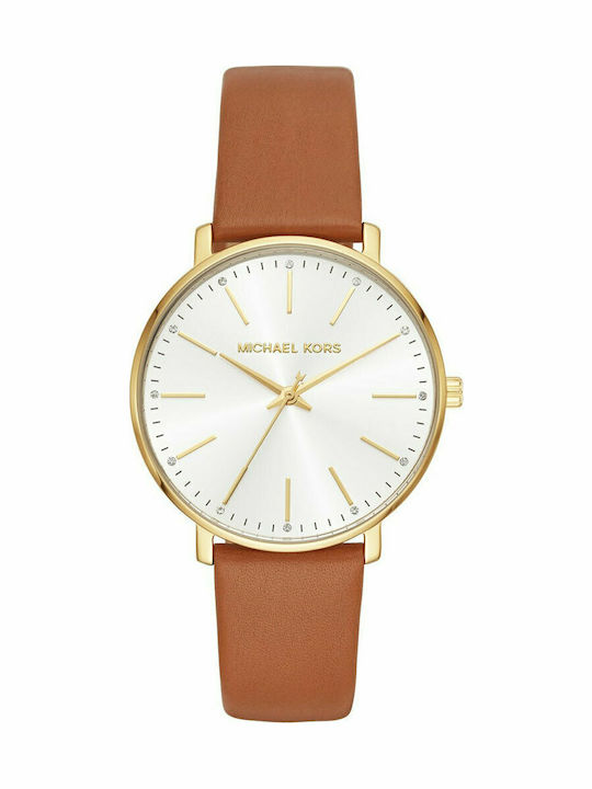 Michael Kors Pyper Women's Watch with Brown Lea...