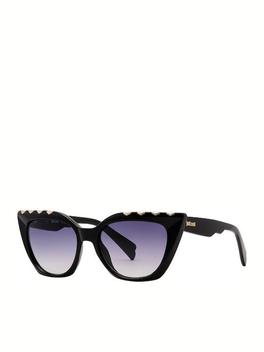 Just Cavalli Women's Sunglasses with Black Plastic Frame and Gray Gradient Lens JC821S 01B
