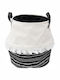 Inart Decorative Basket Fabric with Handles Black 30x30x40cm