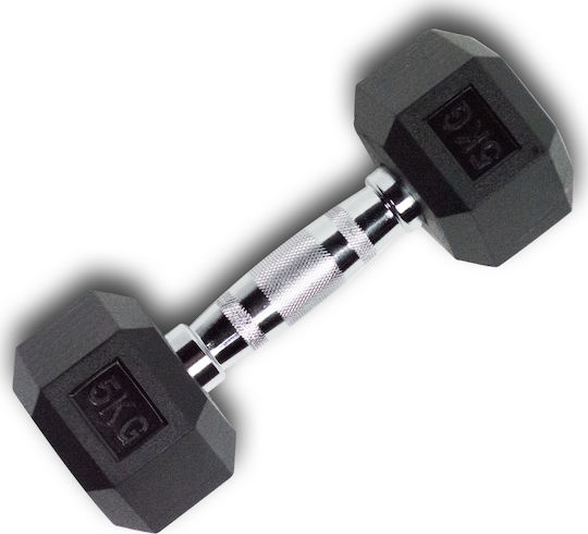X-FIT Hexagon Rubber Dumbbell Hexagon Rubber Dumbbell 1 x 5kg