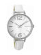 Oozoo Timepieces Watch with White Leather Strap