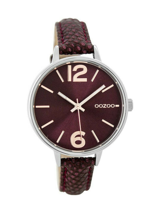 Oozoo Timepieces Watch with Red Leather Strap