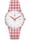 Swatch Riknik Γυναικείο Ρολόι 41mm Μπαταρίας με Κόκκινο Καουτσούκ Λουράκι