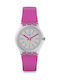 Swatch Fluo Pinky Uhr mit Rosa Kautschukarmband