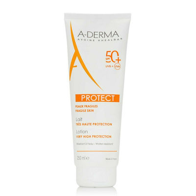 A-Derma Protect Lotion Fragile Skin Слънцезащитна Крем за тяло SPF50 250мл