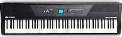 Alesis Electric Stage Piano Recital Pro with 88 Centered Keyboard Built-in Speakers and Connection with Headphone and Computer Black