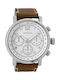 Oozoo Timepieces Watch Battery with Brown Leather Strap