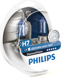 Philips Λάμπες Αυτοκινήτου Diamond Vision H7 Αλογόνου 5000K Ψυχρό Λευκό 12V 55W 2τμχ