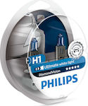 Philips Λάμπες Αυτοκινήτου & Μοτοσυκλέτας DiamondVision H1 Αλογόνου 5000K 12V 55W 2τμχ