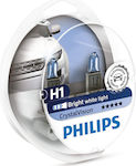 Philips Λάμπες Αυτοκινήτου CrystalVision +30% H1 Αλογόνου 4300K 12V 60/55W 2τμχ