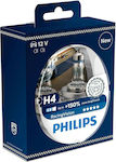 Philips Λάμπες Αυτοκινήτου & Μοτοσυκλέτας RacingVision +150% H4 Αλογόνου 3500K Θερμό Λευκό 12V 55W 2τμχ