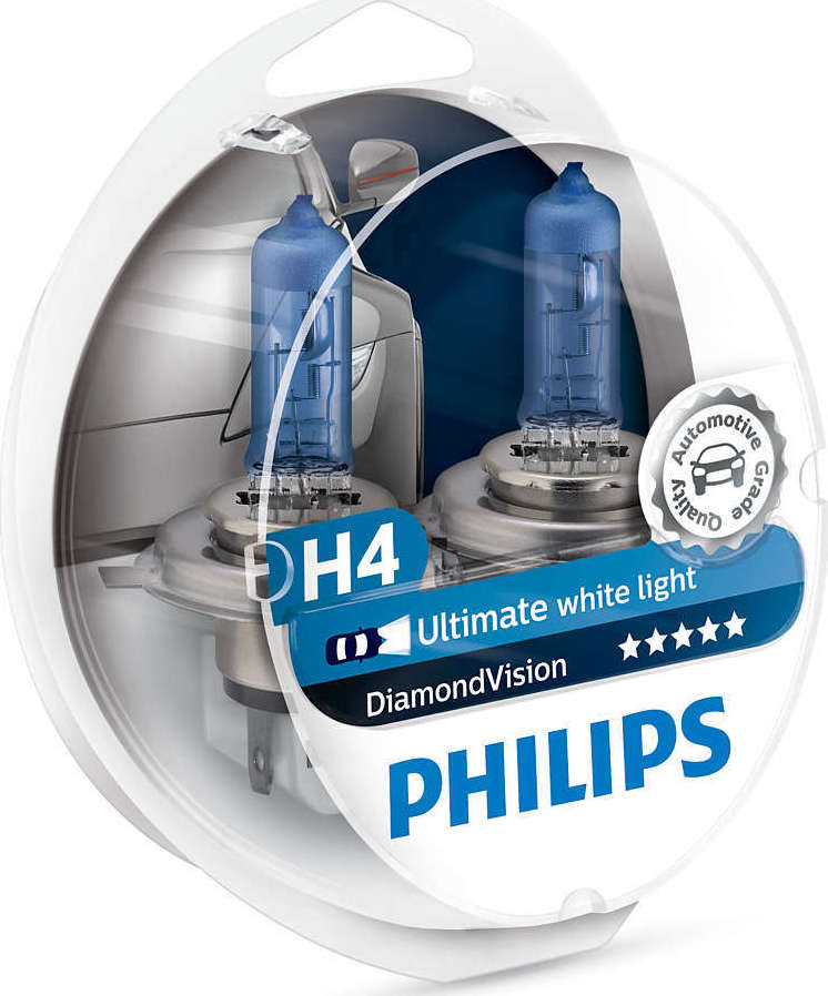 Melodramatic Shift host Philips Λάμπες Αυτοκινήτου & Μοτοσυκλέτας DiamondVision H4 Αλογόνου 5000K  Ψυχρό Λευκό 12V 60W 2τμχ 12342DVS2 | Skroutz.gr