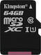 Kingston Canvas Select microSDXC 64GB Class 10 U1 UHS-I