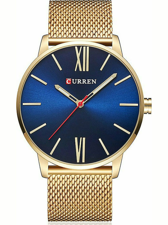 Curren Herrenuhr 44mm Batterie mit Metallarmban...