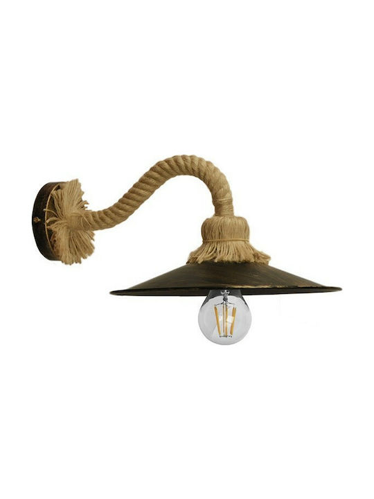 GloboStar Robly Vintage Wall Lamp with Socket E27 Brown Width 27cm