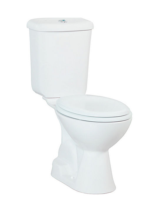 Creavit Pitta Stehende Toilette Unterer Siphon mit Spülung mit Deckel Duroplast Weiße