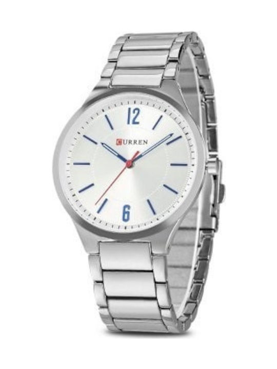 Curren Ανδρικό Ρολόι 40mm Μπαταρίας με Ασημί Με...