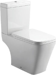 KLP City Stehende Toilette mit Spülung mit Deckel Sanftes Schließen Weiße