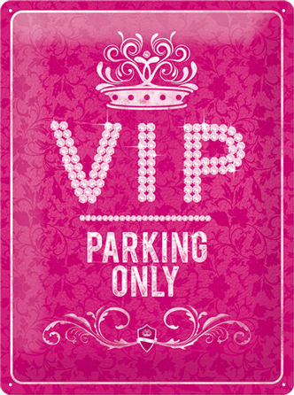 Nostalgic Art Wanddekoration Schild Parking Only Handgefertigt Rosa aus Metall 30x1x40cm
