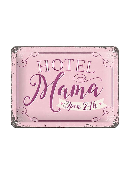Nostalgic Art 3D Wanddekoration Schild Word Up Hotel Mama Handgefertigt aus Metall 15x1x15cm