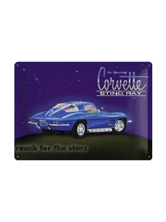 Nostalgic Art Sign Wall Decor made of Metallic Corvette