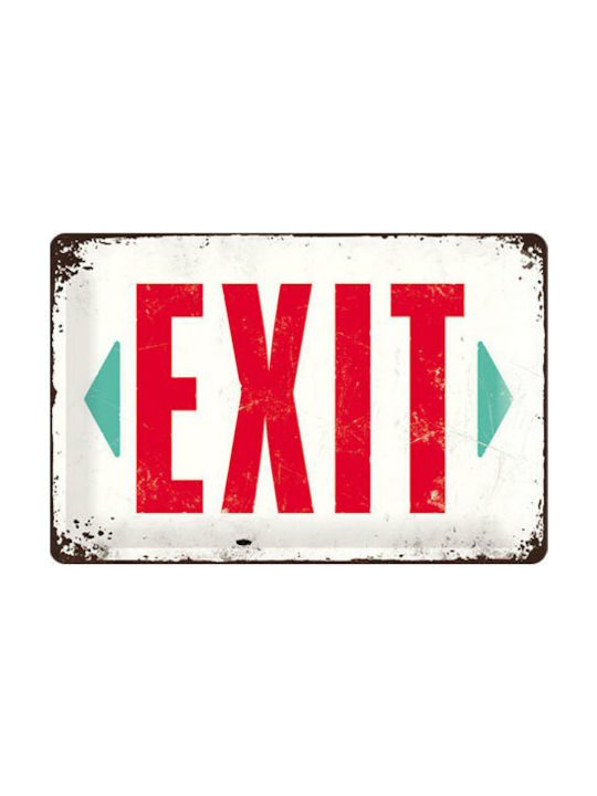 Nostalgic Art Metallic Wall Sign Exit 30x1x15cm