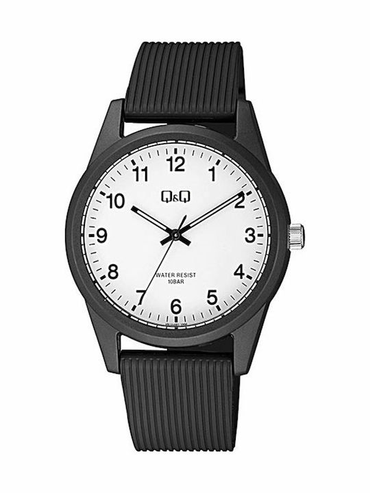 Q&Q Men's Watch 40mm Battery with Black Rubber ...