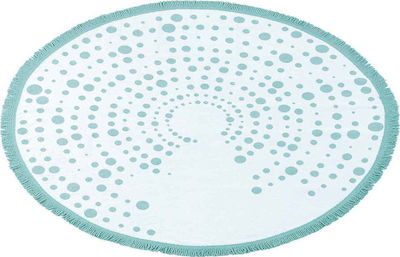 Nima Alambre Beach Towel Round Cotton Turquoise Diameter 150cm.